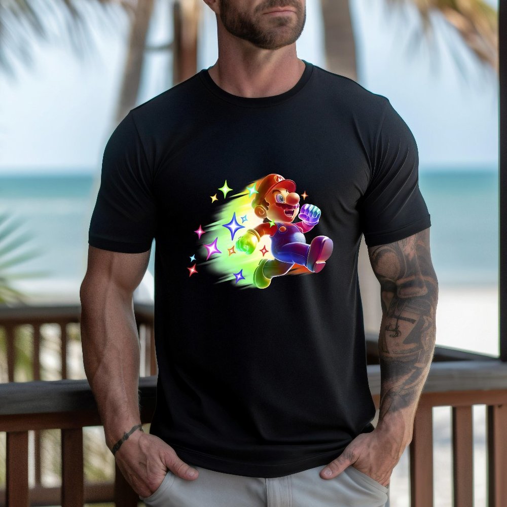 Super Mario Pride Mario Rainbow Jump Unisextee
